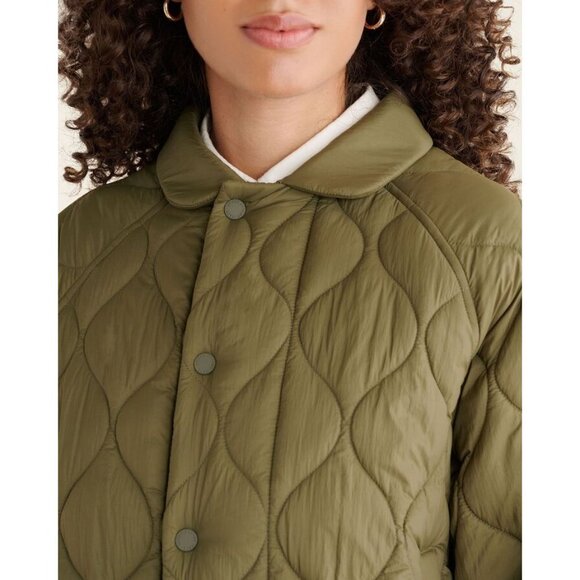 ROOTS Brooks Green Quilted Nylon Lightweight Boxy Jacket, Size L - Picture 5 of 16